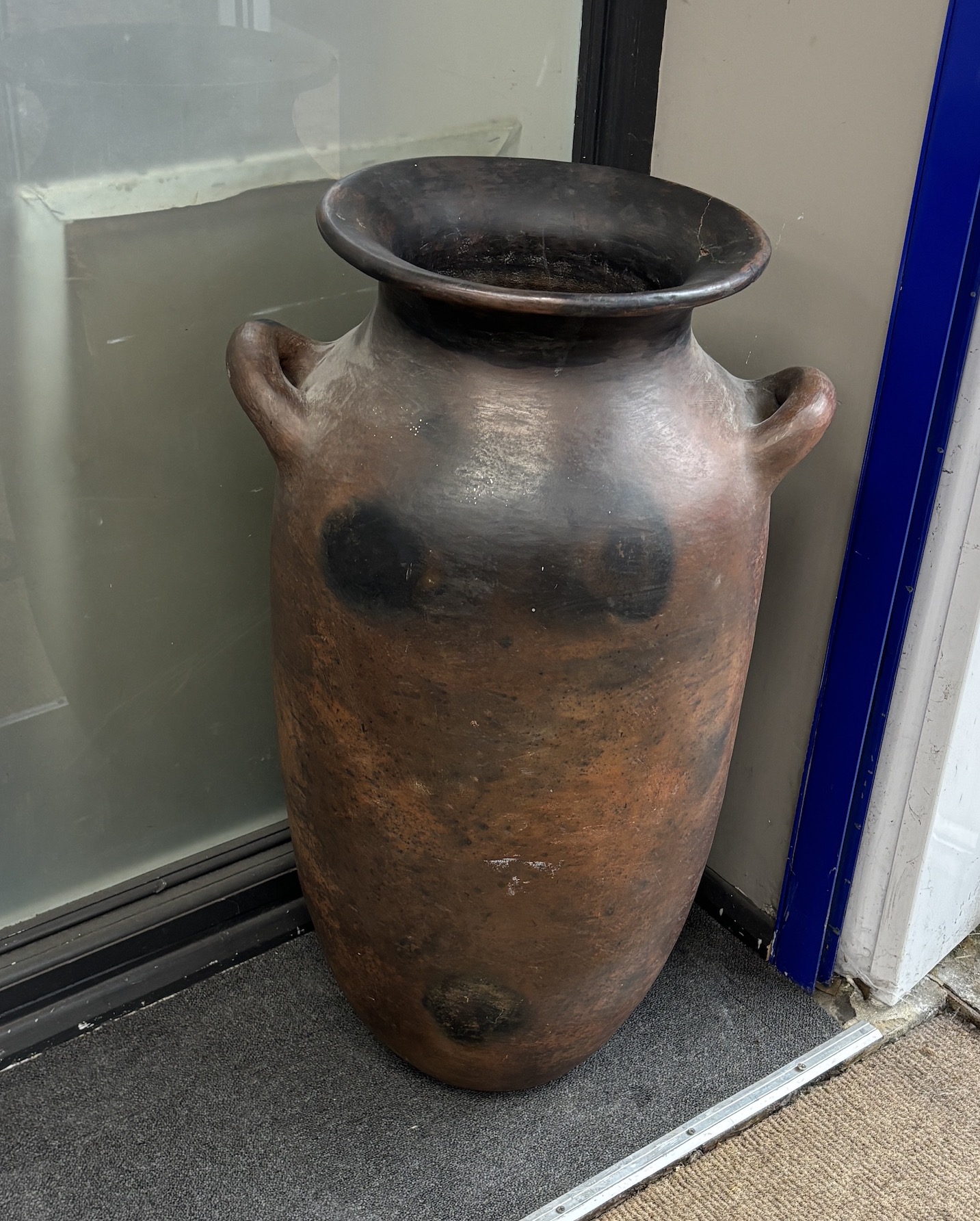 A pair of Mexican terracotta amphora, height 89cm